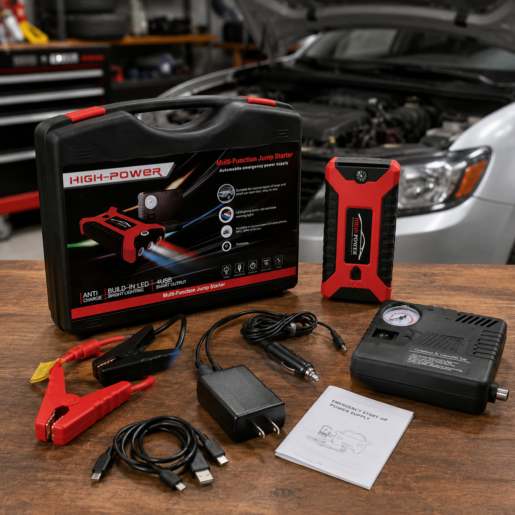 Auxiliador Partida Bateria Portatil Veicular Carro Emergência Automotivo High-Power