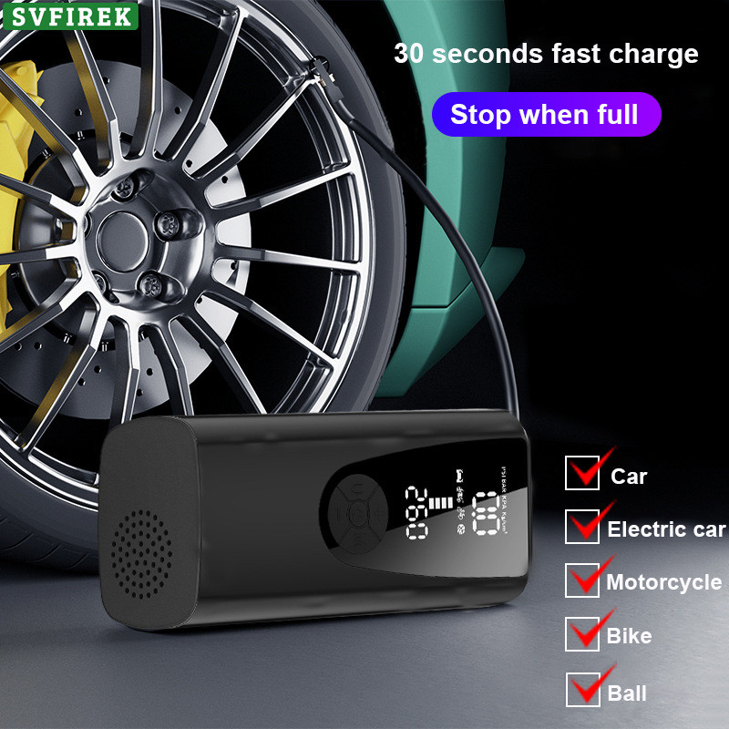 Bomba De Ar Para Carro Sem Fio De 150 PSI Portátil Inflador De Elétrico Inflável Com Lâmpada LED Detecção Digital Inteli