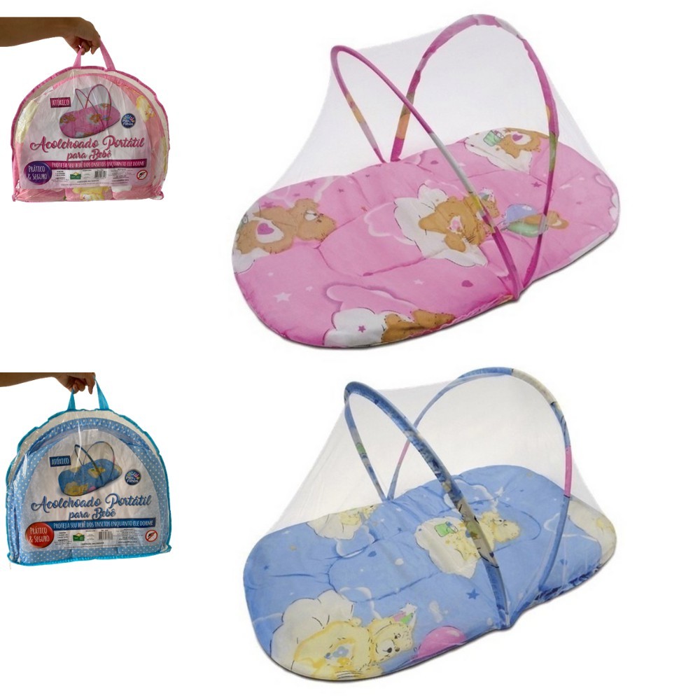 Berço Portátil Acolchoado P/ Bebê Mosquiteiro Pais & Filhos - 7842 Novos E De Qualidade