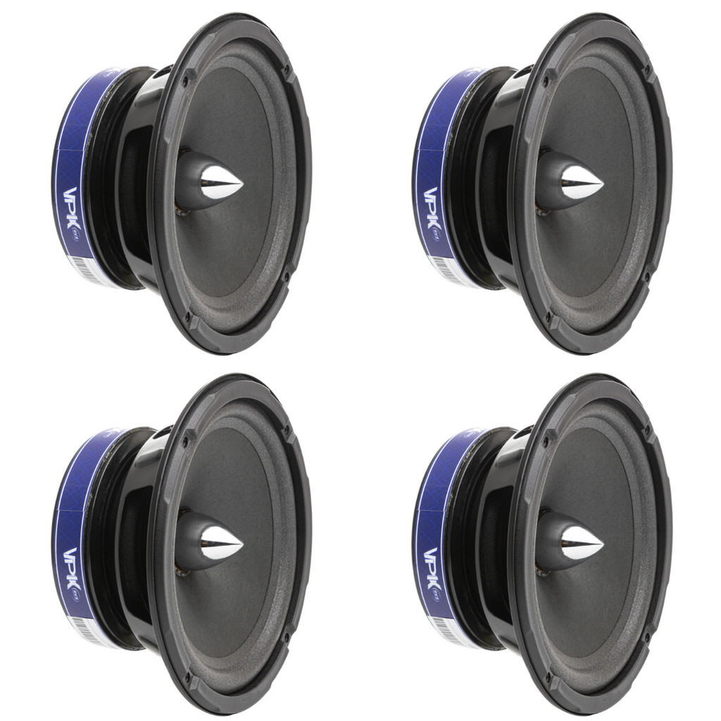 Kit com 4 Alto Falante QVS 6 Polegadas 6-24VPK Triaxial 300w rms Para Carros Picapes Suvs