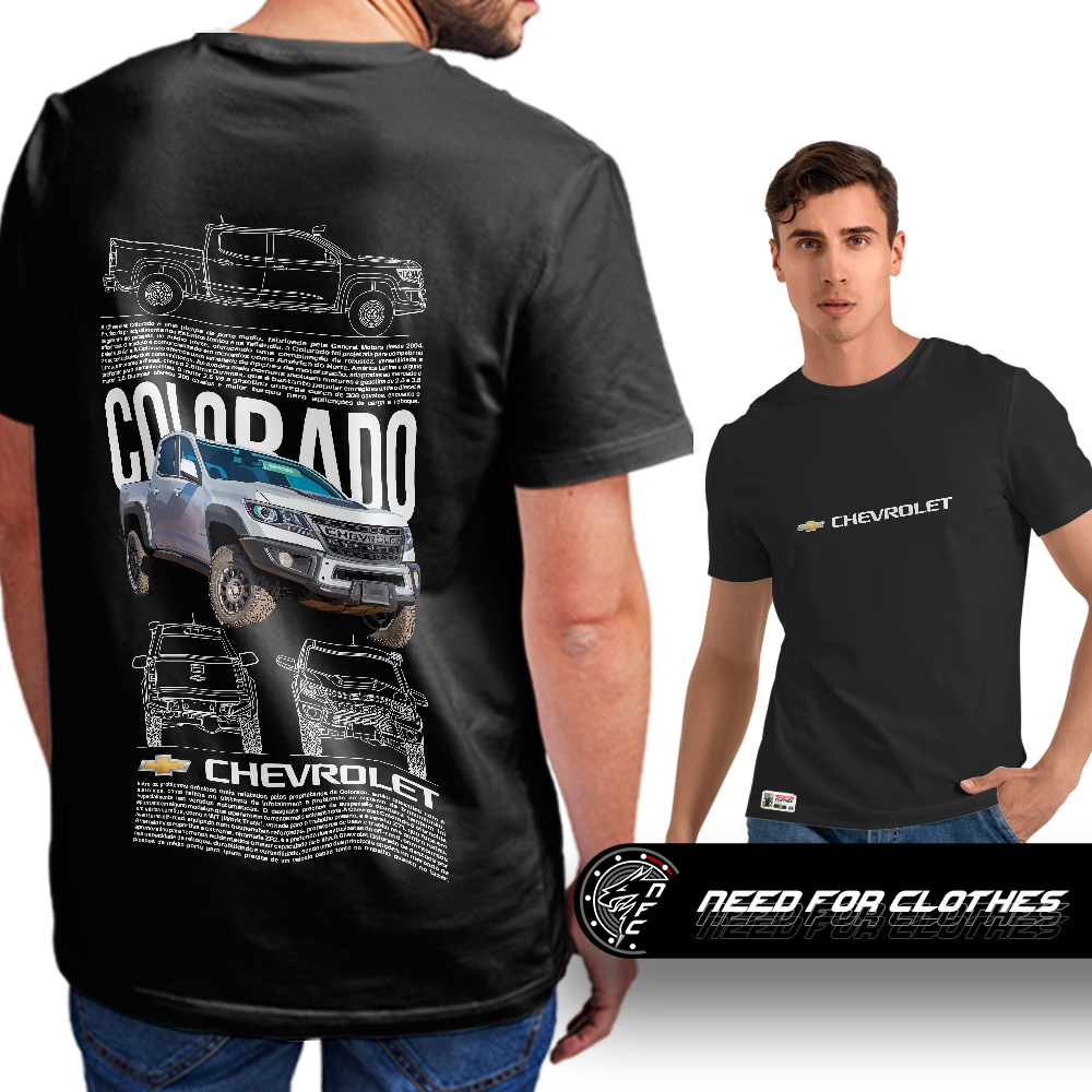 Camiseta Chevrolet Colorado, Picape, Off-Road, Carros, Algodão