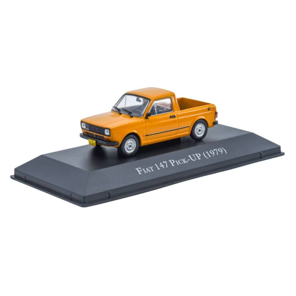 Miniatura Picape Fiat 147 (1979) - Carros Clássicos do Brasil - Laranja - 1:43 - Luppa