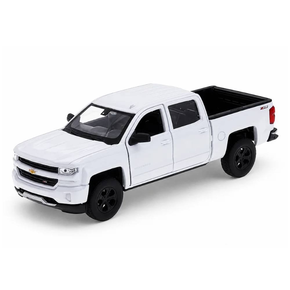 Miniatura Carro Picape Chevrolet Silverado (2017) - Branco - 1:24-1:27 - Welly