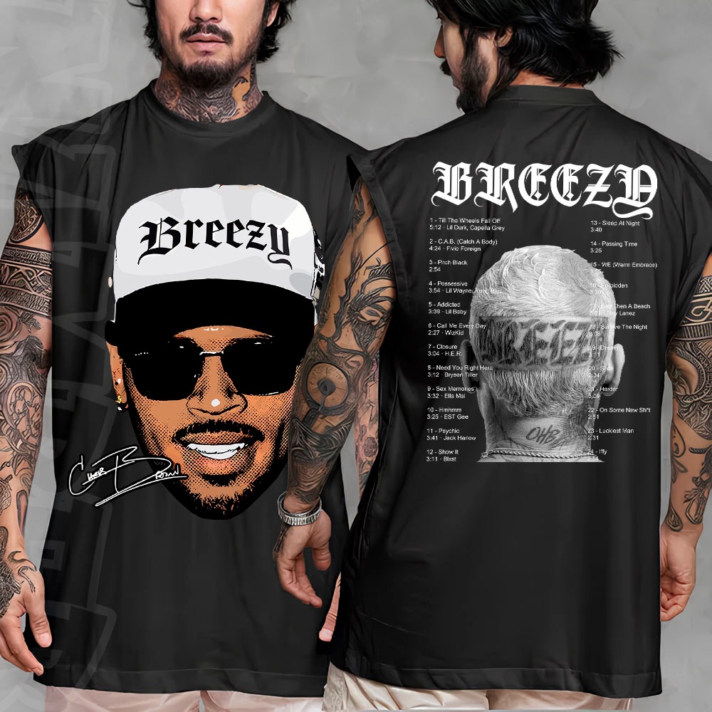 Camiseta regata machao oversized masculino Breezy turne chris brown Bowl XX Longline algodao unissex