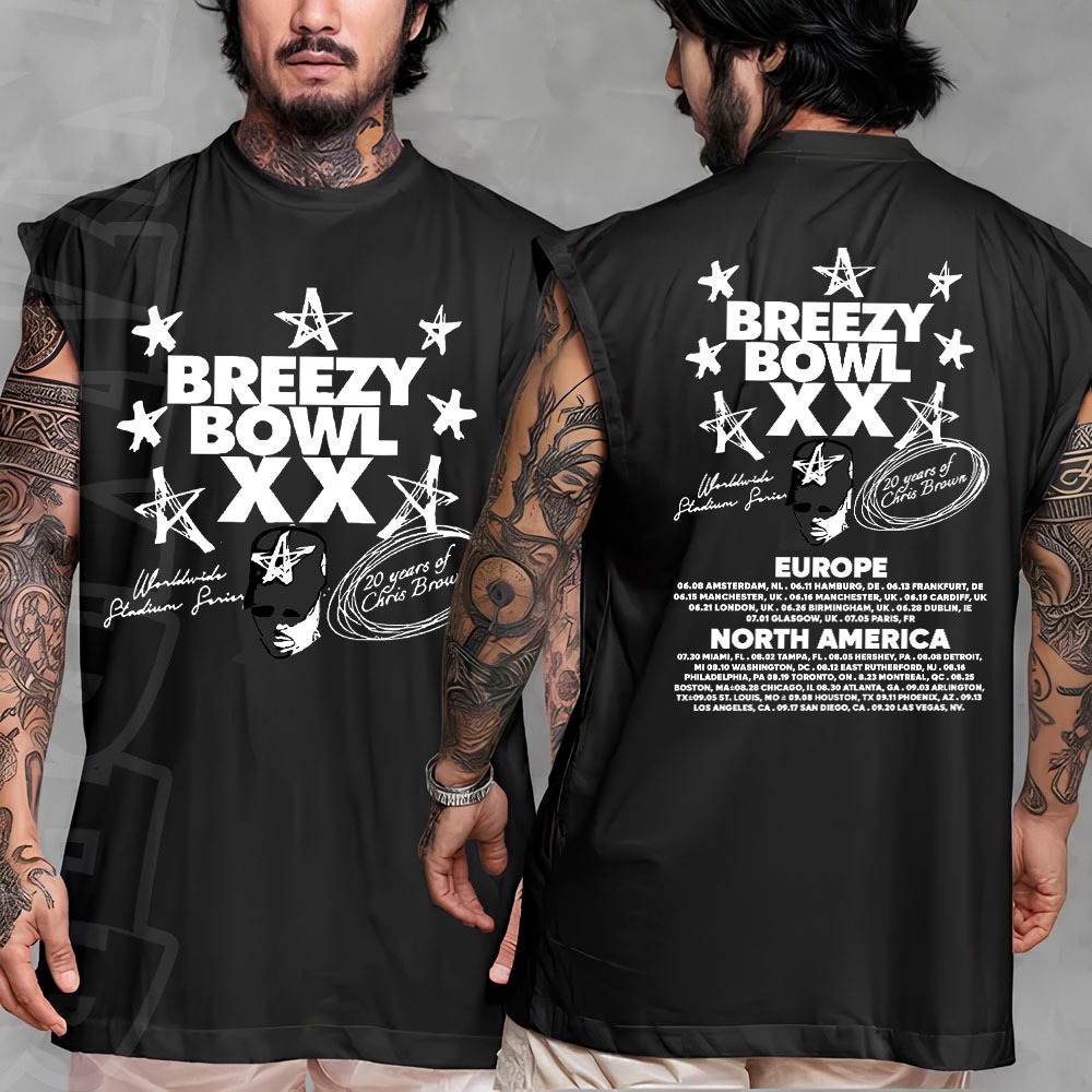Camiseta regata machao oversized masculino turne chris brown Breezy Bowl XX Longline algodao unissex
