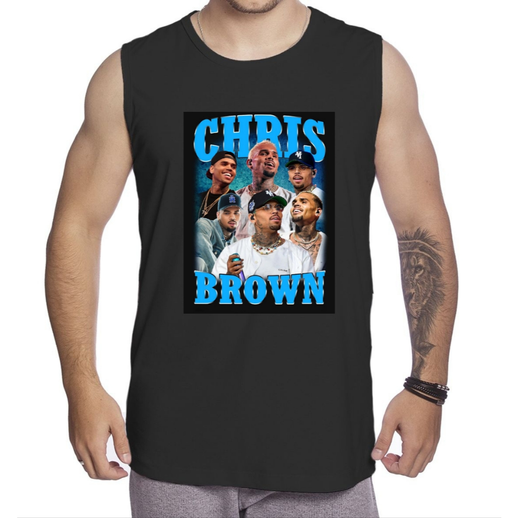 Camiseta Cavada Chris Brown Tour Brasil Blusa Unissex