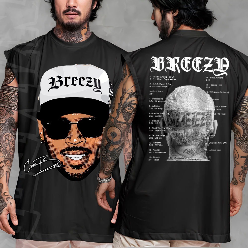 Camiseta regata machao oversized masculino Breezy turne chris brown Bowl XX Longline algodao unissex