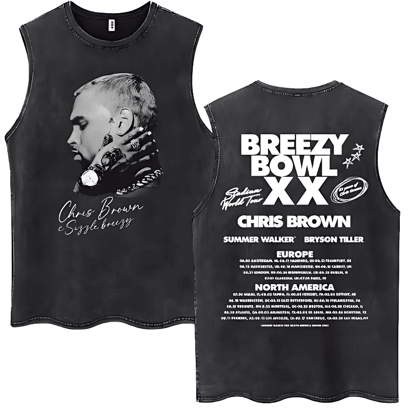 Camiseta Regata Machão Chris Brown breezy bowl XX 100% Algodão Adulto Masculino Camisa Cavada Academia Unissex