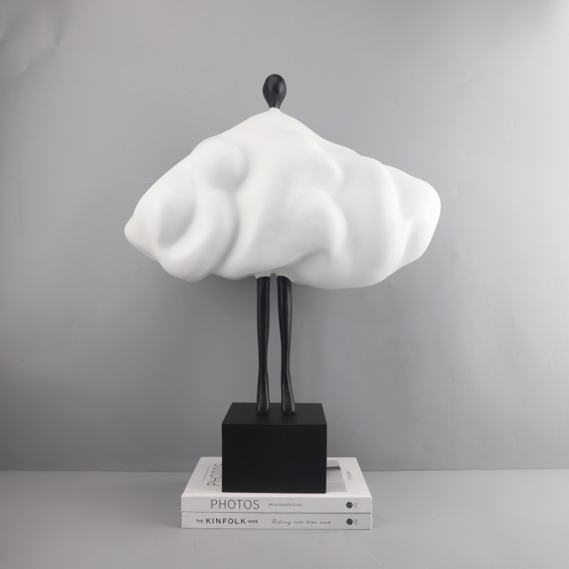 S4D0 Nordic Creative Cloud Character Resin Ornament for Living Room, Bedroom, Entryway, Study, TV Cabinet, Model Home De