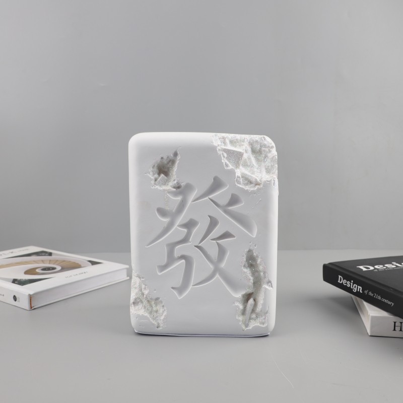 LJKS Nordic creative erosion-style mahjong fortune resin ornament for living room, entrance, hotel, model home, and home