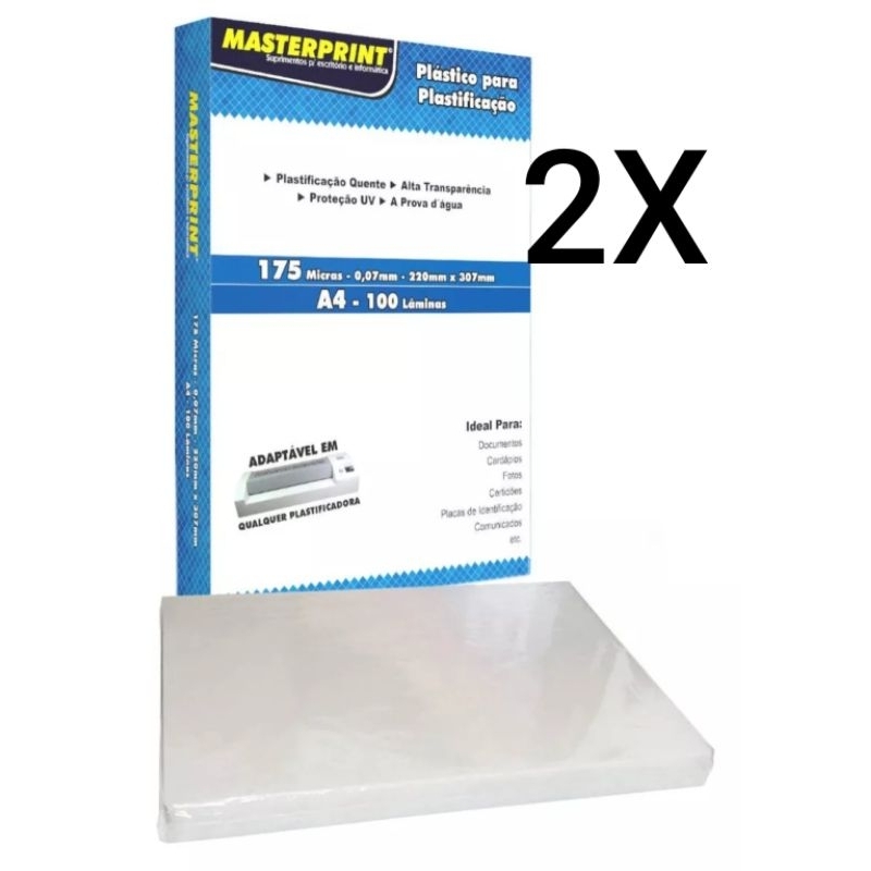 Polaseal A4 0,07mm Pouch Film Plastificação Masterprint 200 Unidades.
