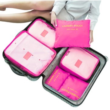 Kit Organizador de Mala 6 Peças Necessaire Laudry Pouch