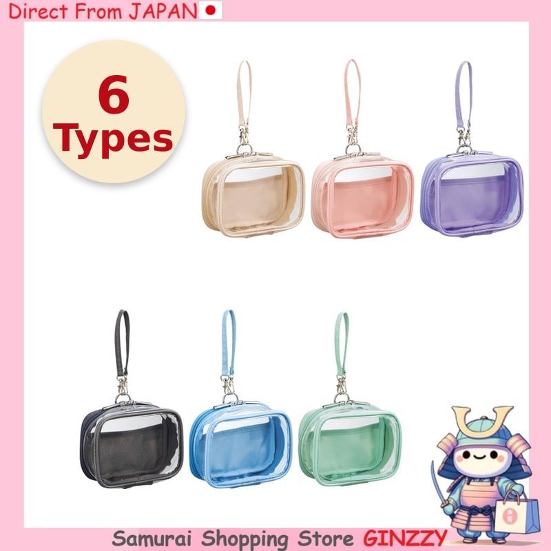 Bolsa Transparente LIHIT LAB myfa Decoration Box Pouch mini mini wide A3308 para Pelúcia Acrílico e Cartas Feita no Japão