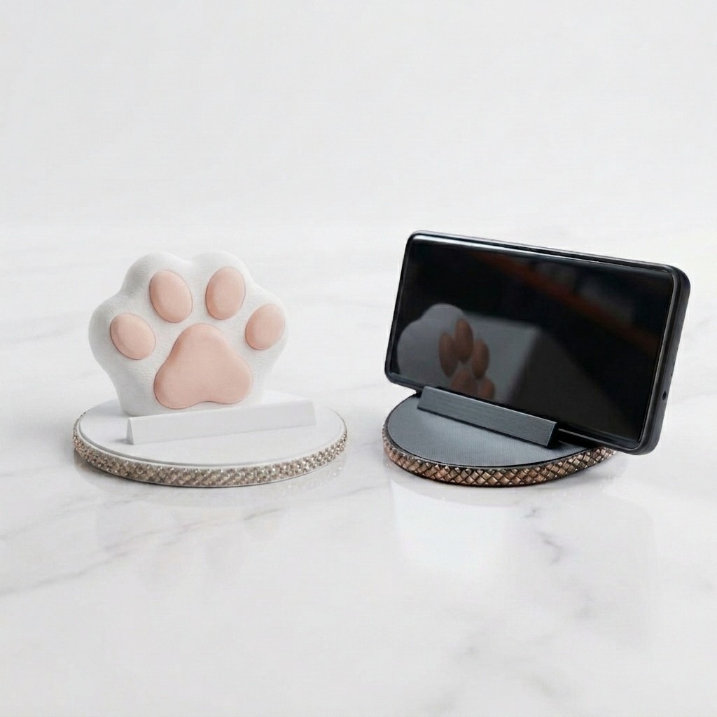 Suporte De Celular De Mesa Patinha De Gato Apoio Fofo Kawaii Para Smartphone