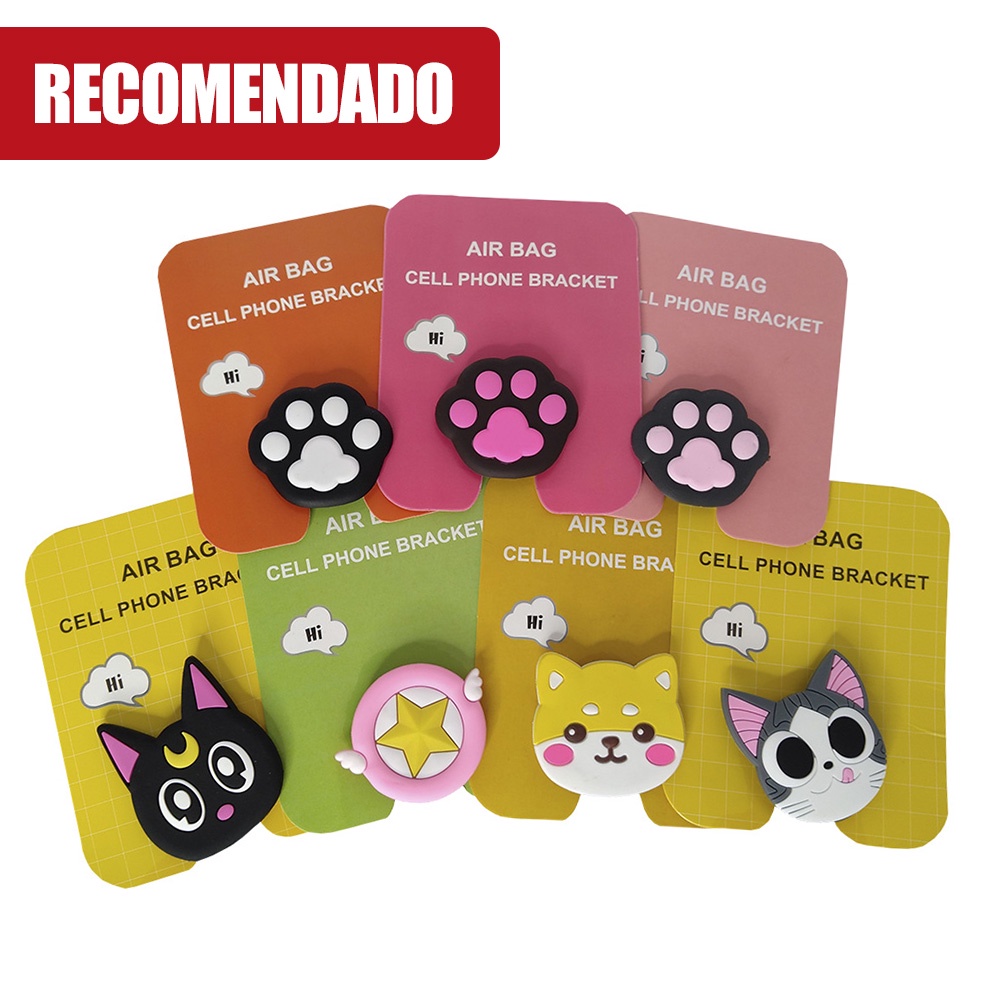 Suporte de Dedo para Capinha de celular universal  gato cachorro fofo kawaii patinha