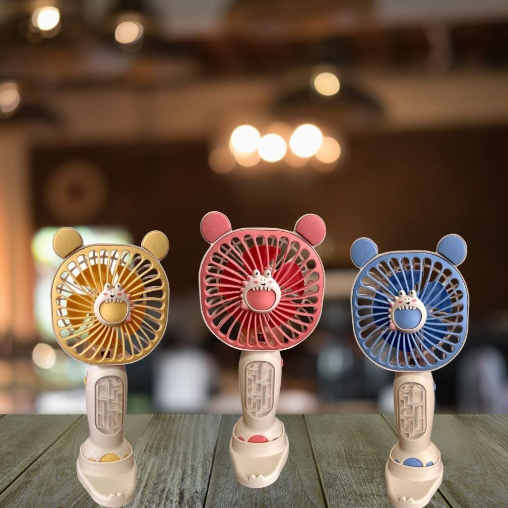 Ventilador de Mão Divertido Orelhas e Patinhas com Suporte de Celular e Jogo de Labirinto