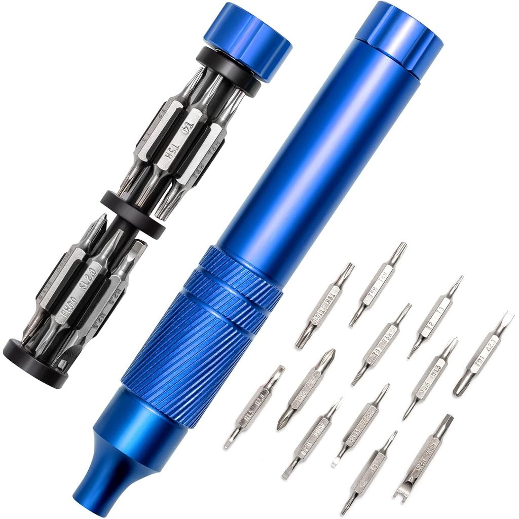 24-in-1 Precision Screwdriver Set, Magnetic Multi Bit Mini Screwdriver Set, Pen Style Repair Tool Kit for Eyeglass, Watc
