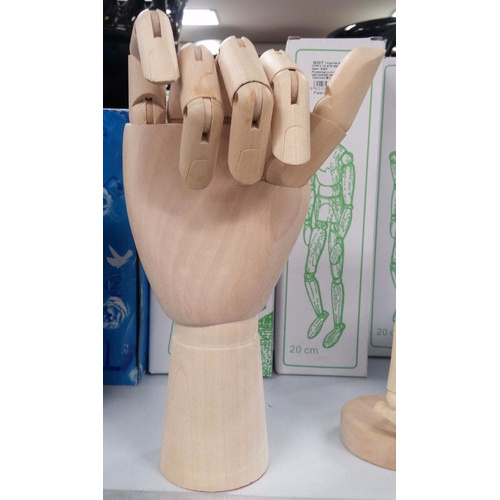 Mão Madeira Articulada 25cm - Wooden Hand