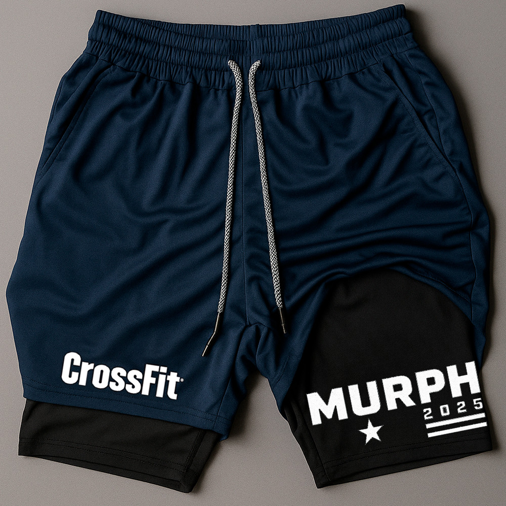Short esportivo compressão fitness 2 em 1 masculino arte Cross murph 2025 exclusiva Crossfit Militar
