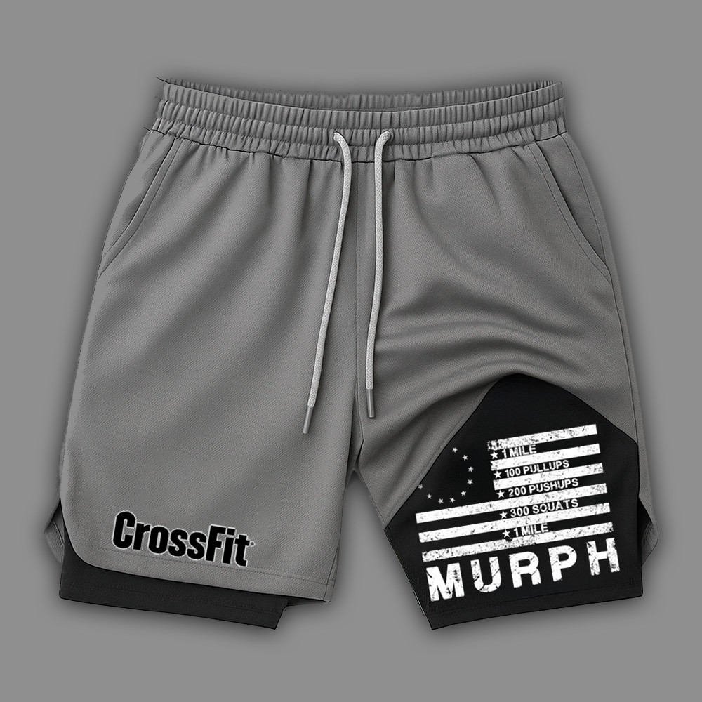 Short esportivo compressão fitness 2 em 1 masculino crossfit murph gym treino exclusivo Cross