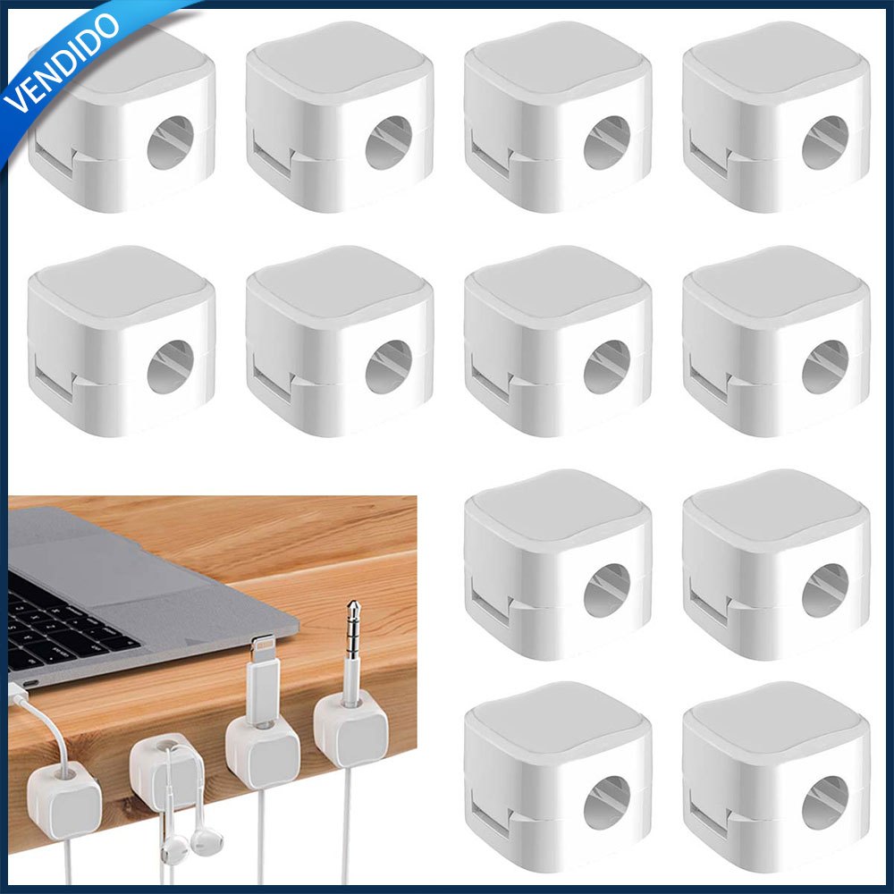 Branco organizador de cabo magnético desktop carro dados cabo de armazenamento e organização cabo clip prendedor plug
