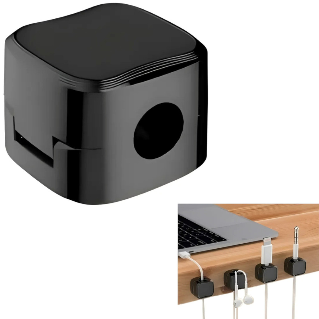 Organizador de fios e cabos adesivo plug magnético mesa casa
