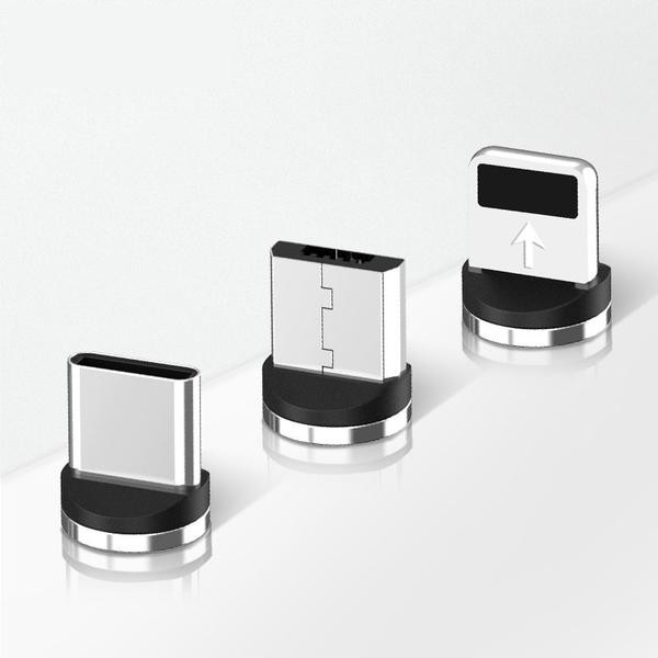 Conector Plug Magnético Para Cabos Magnéticos Redondos Micro USB, Tipo-C e Lightning