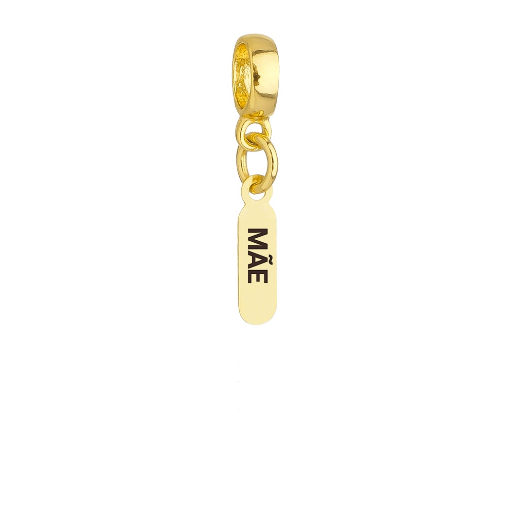 Berloque Plaquinha Mãe Banhado a Ouro 18k
