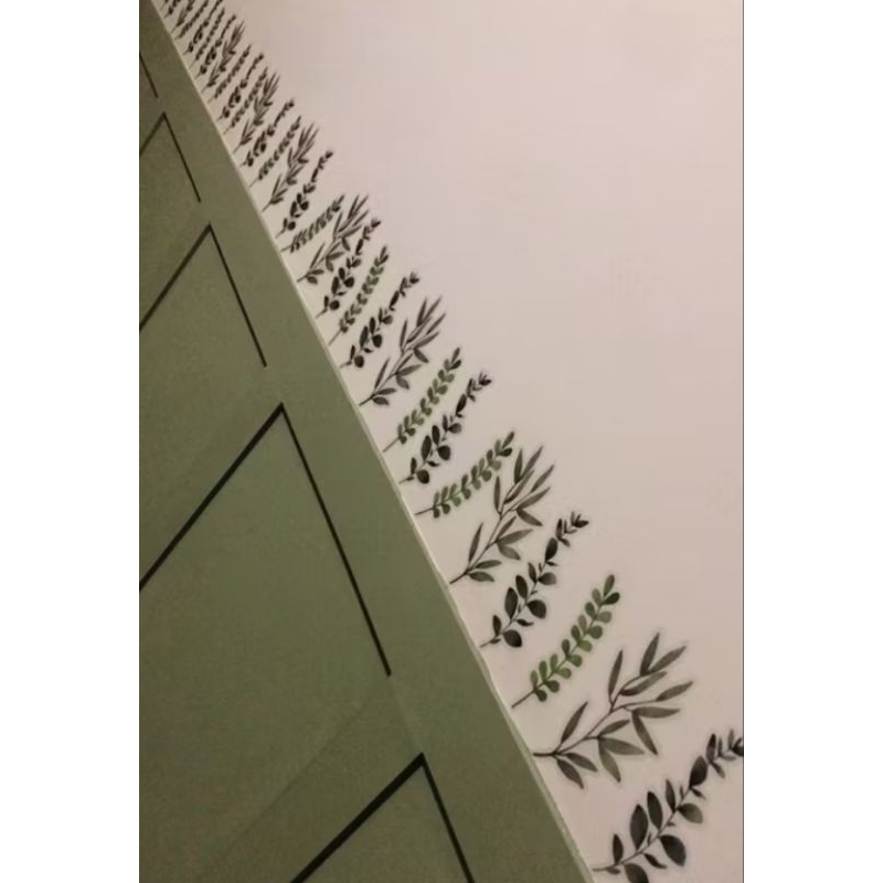 70 Adesivos De Parede Autocolante Ramos Verdes Decoração Jardim Para Ambientes Adulto e Infantil
