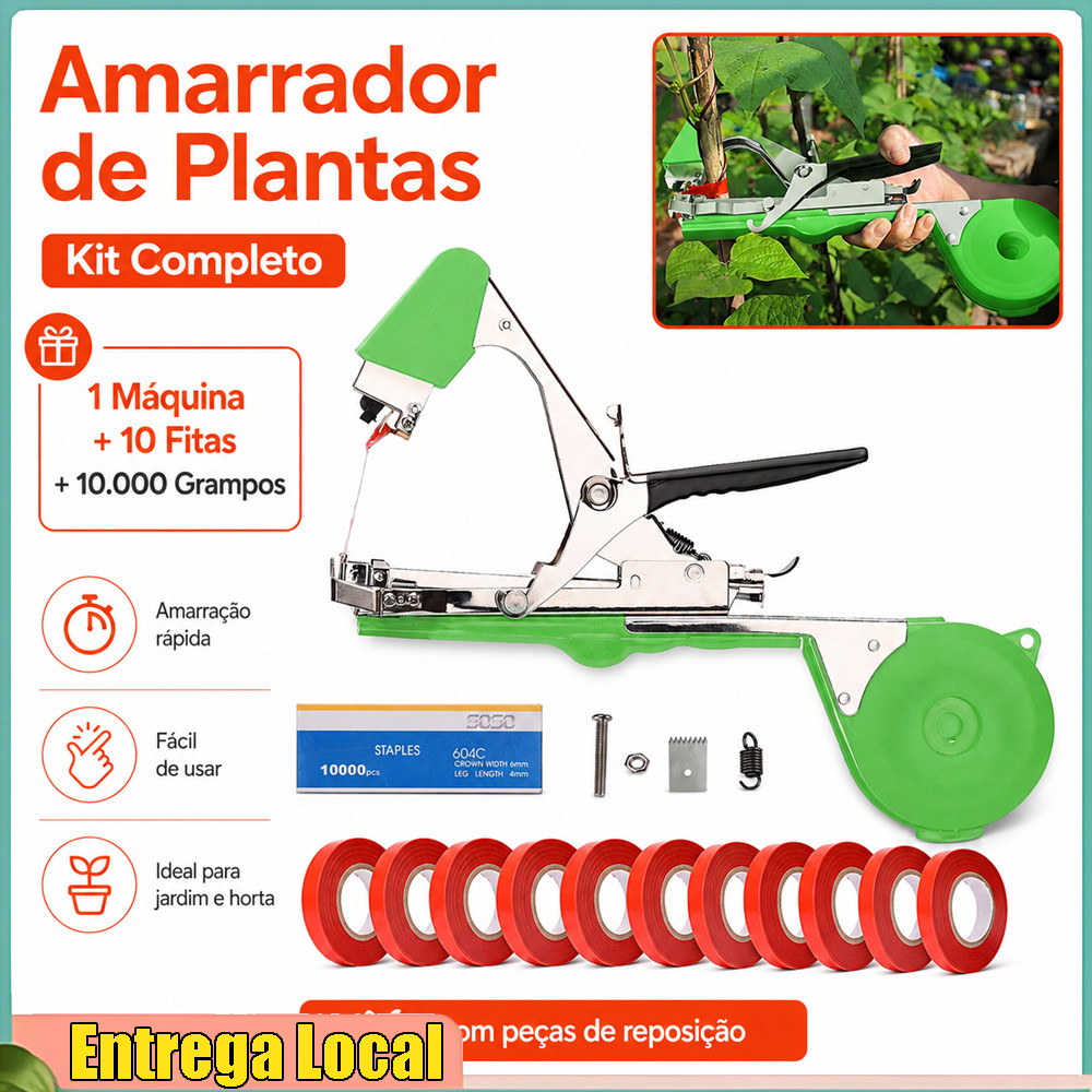 Máquina de amarrar ramos de videira de jardim, alça de fixação de ramos de frutas e vegetais, conjunto completo de acess