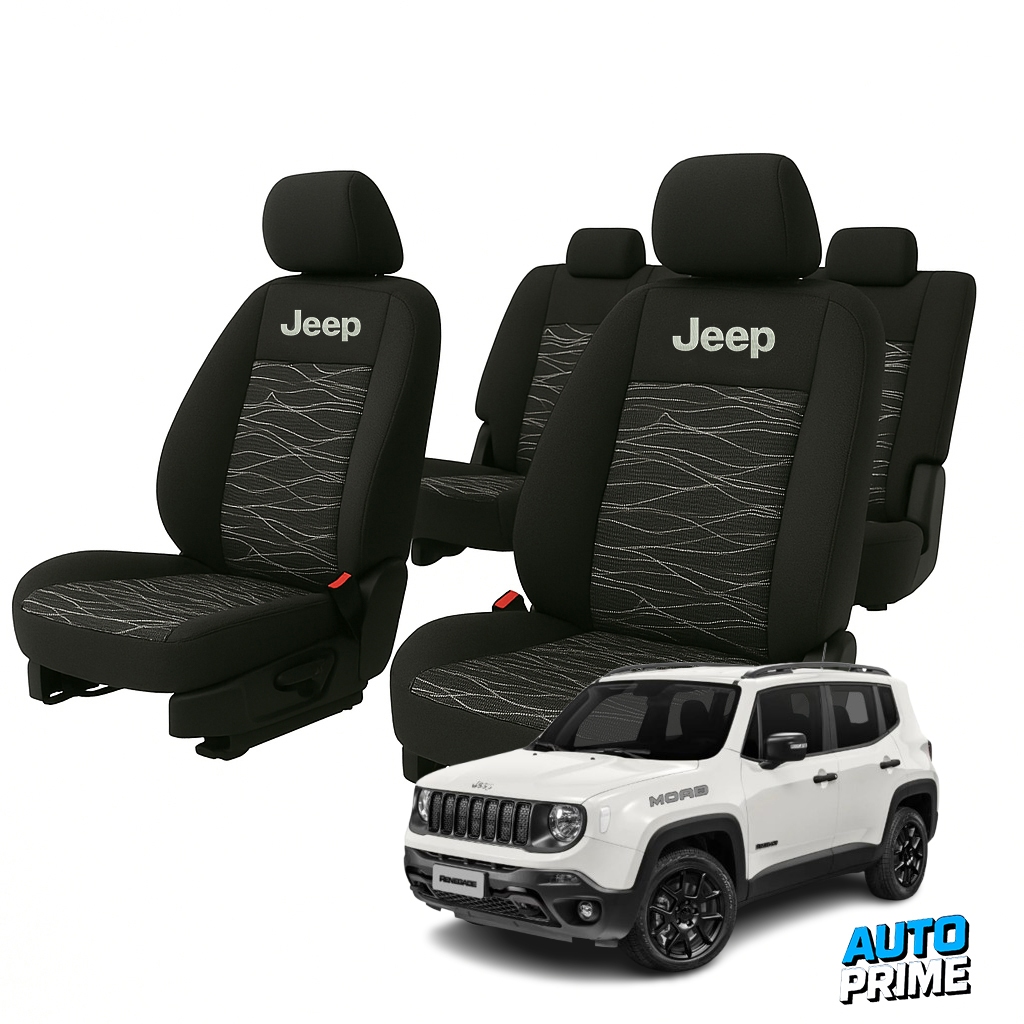 Capa De Banco Automotivo Tecido Original Jeep Renegade 2015 a 2025Conforto Estilo Completo +BRINDE