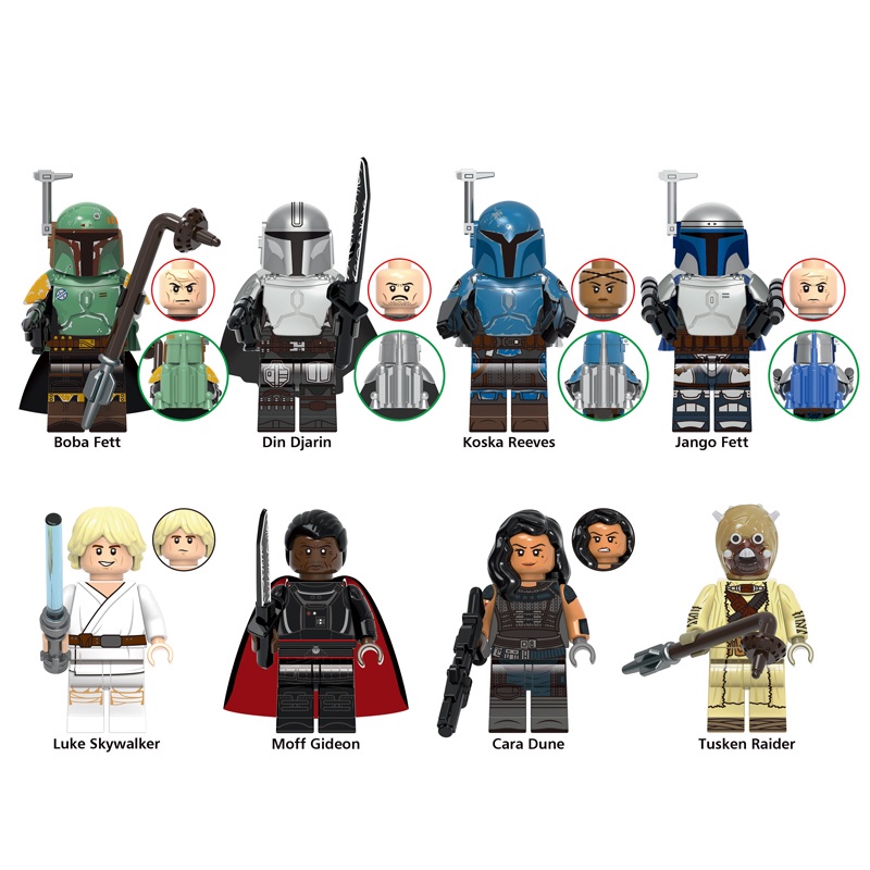 Boba Fett Din Djarin Figuras Guerra Espacial Moff Gideon Blocos De Construção Tijolos Brinquedos