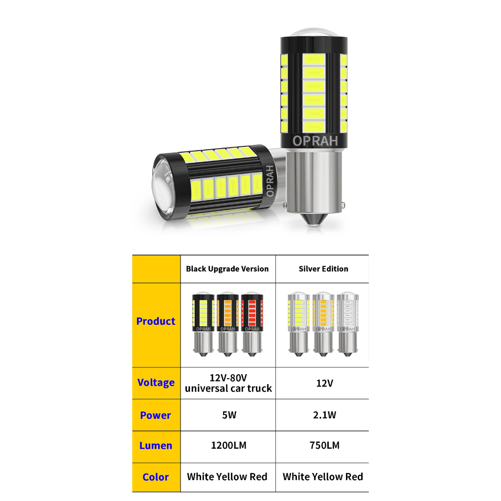 Lampada led Freio 12v 24v 1157 Premium Vermelha 2 Unidades