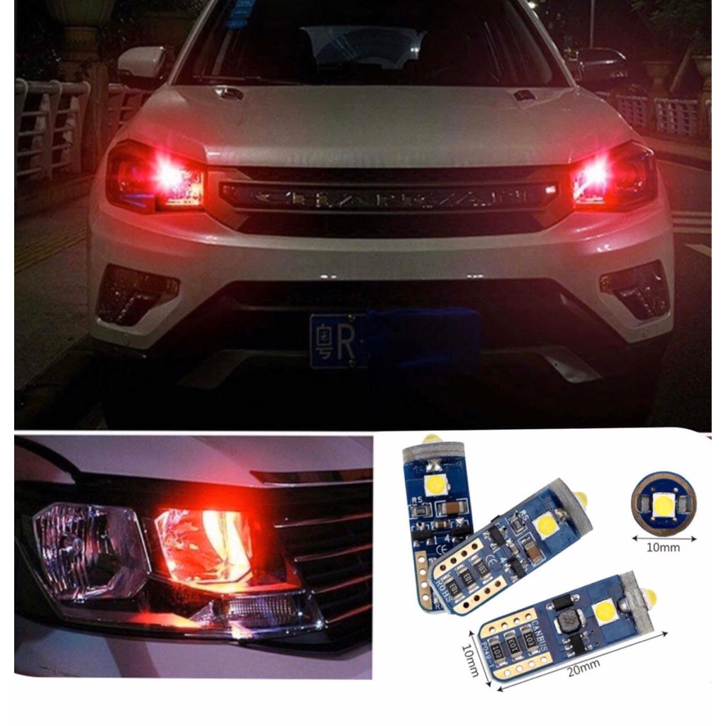 Par Lâmpada Super Premium Led T10 W5w Pingo Vermelha Canbus