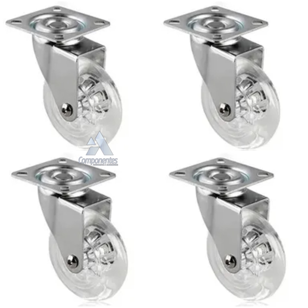 4 Unidades Rodizio Gel Giratorio Rodízio Silicone Roda 50mm Sem Freio Trava