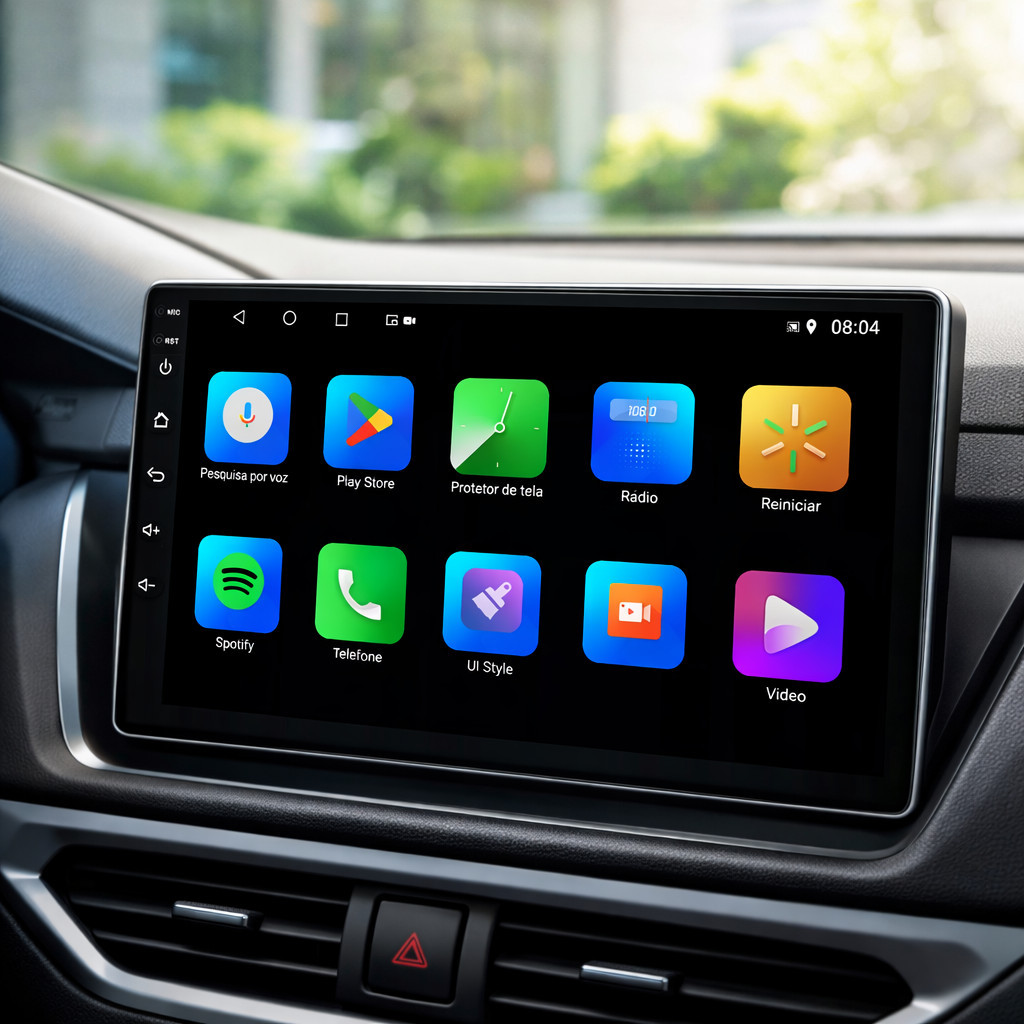 Multimídia Automotiva 1 Din Android 13 com Bluetooth Touchscreen KP-RA923