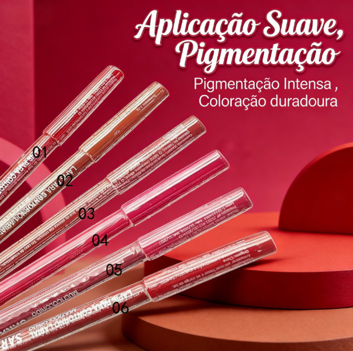 🎀  Lápis para Contorno Labial Sarah's Beauty -  Aplicação Suave , Pigmentação Intensa , Coloração duradoura  🎀