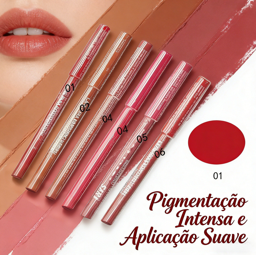 Lápis para contorno labial Sarah’s Beauty - Pigmentação Intensa e Aplicação Suave 🎊