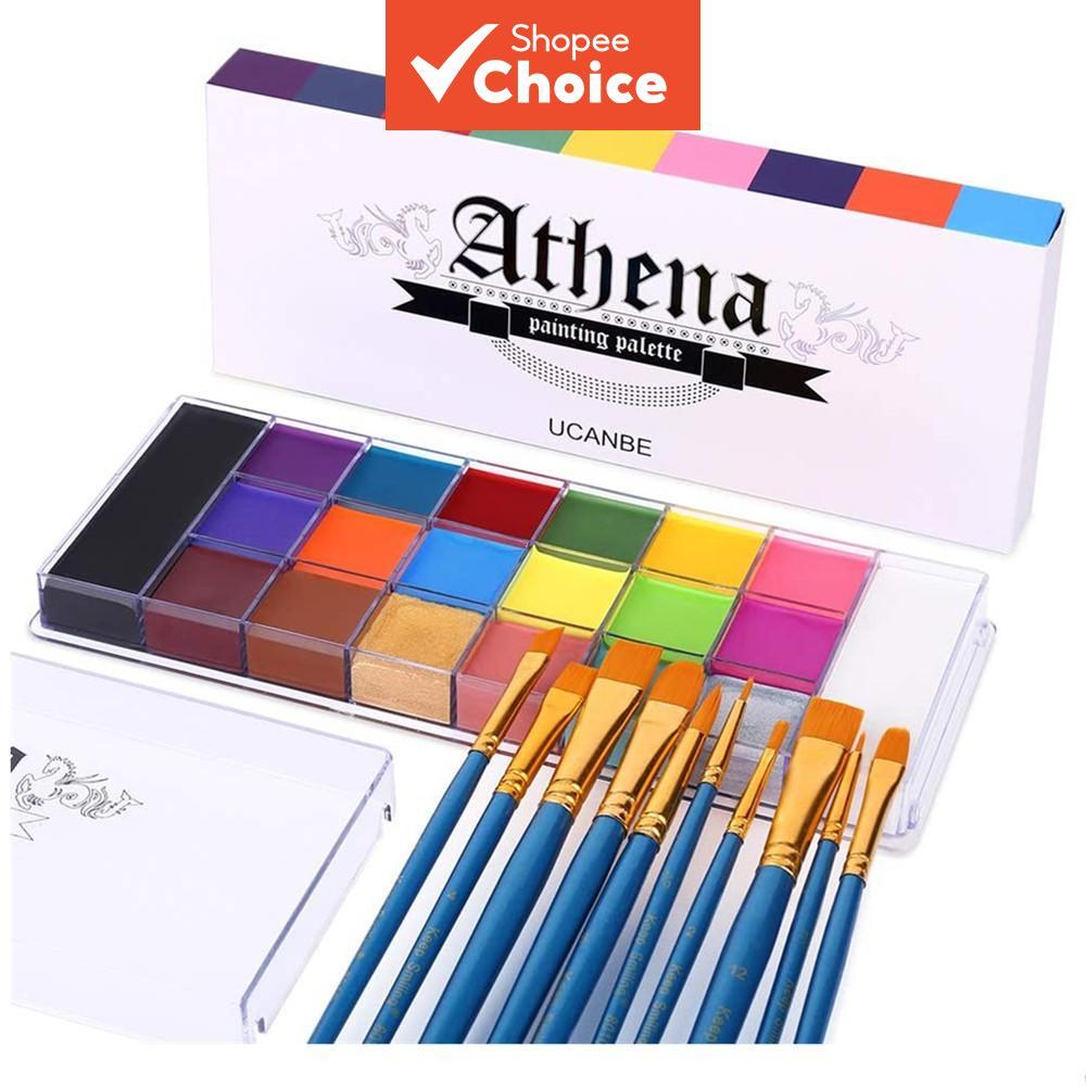Kit Tinta Facial e Corporal Duradoura com 20 Tonalidades e 10 Pincéis para Halloween e Cosplay