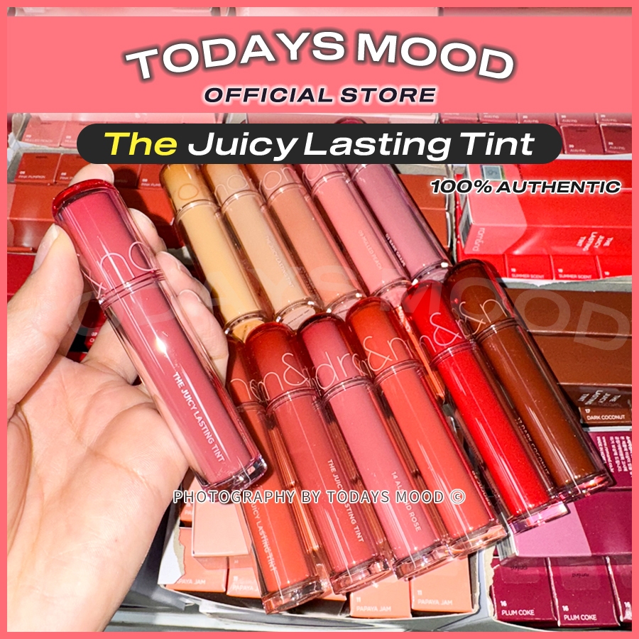 [rom & nd] A Tonalidade Duradoura Suculenta | Oliveyoung Gloss romand Lip Tint Frutado K-Beauty Maquiagem Labial Hidratante Brilhante De Longa Duração