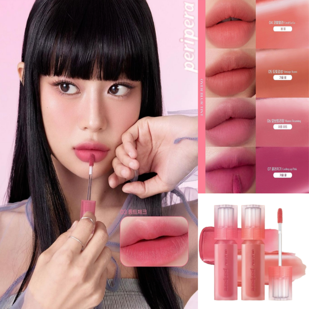 [peripera] Tonalidade embaçada de cor da nova Tinta Blur NCT | Tonalidade de Tinta Duradoura / Acabamento Matte.