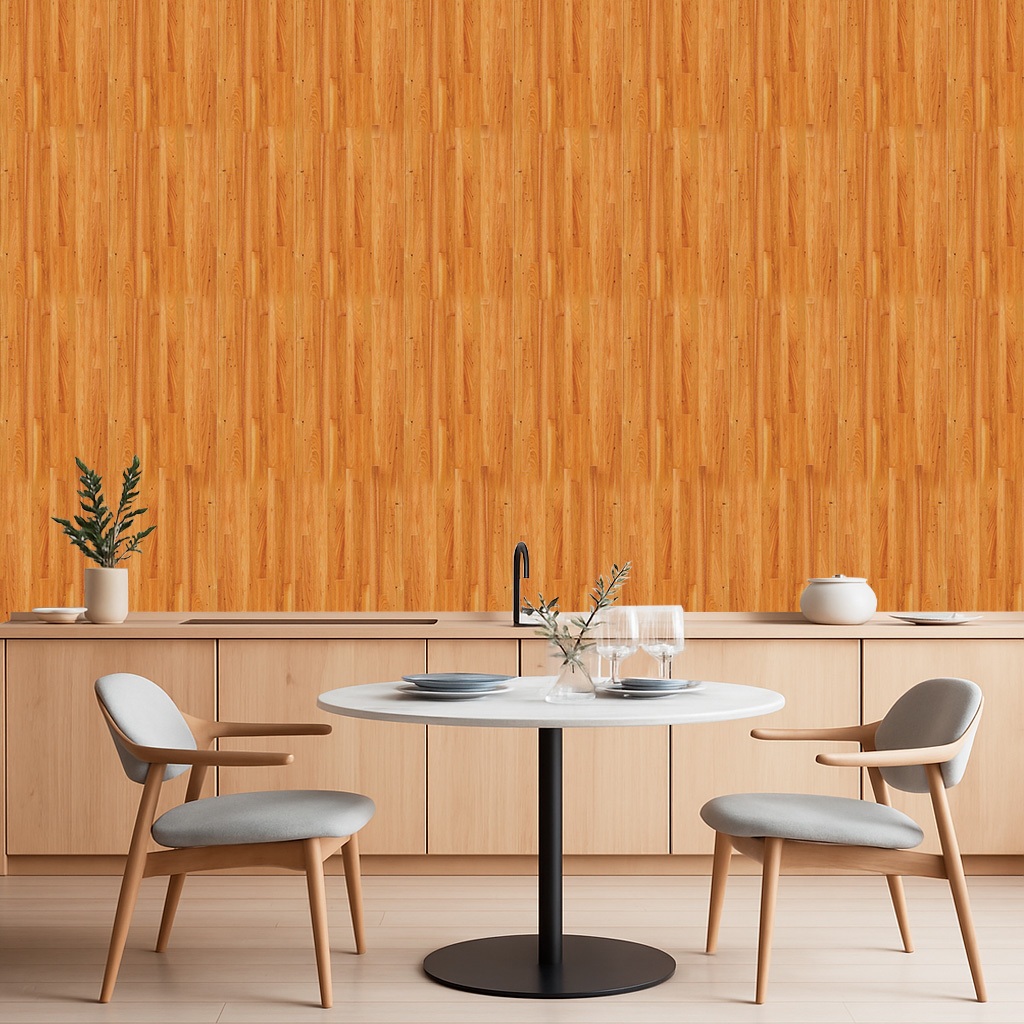 Papel de Parede Madeira Efeito Piso Laminado Claro Sala Cozinha Quarto Banheiro Escritorio 3D