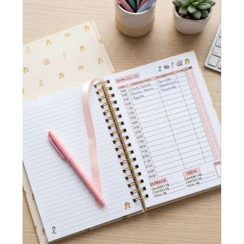 Caderno controle de agendamento de Cabeleireiro ou qualquer outro tema