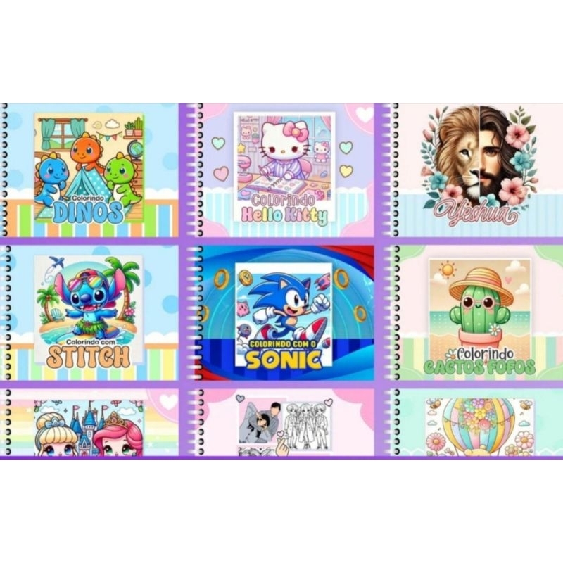 Livro Colorir A5 50 Folhas Capa Dura Laminada Qualquer Tema