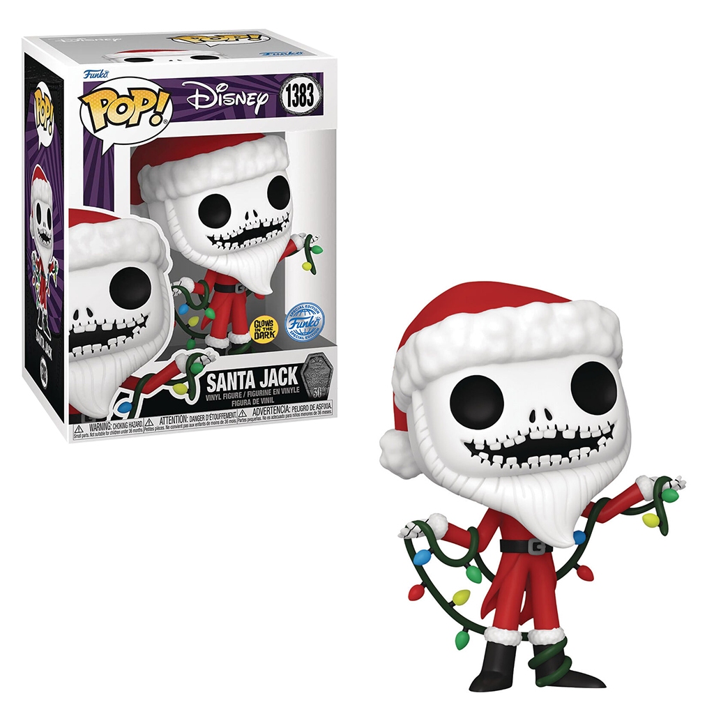 FUNKO POP DISNEY THE NIGHT BEFORE CHRISTMAS 30TH  EXCLUSIVE GLOW - SANTA JACK 1383 NOVO ORIGINAL