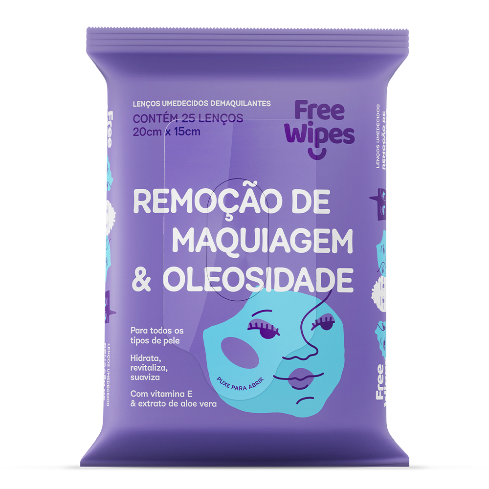 Lenço Umedecido Demaquilante Free Wipes – Limpeza e Revitalização Facial