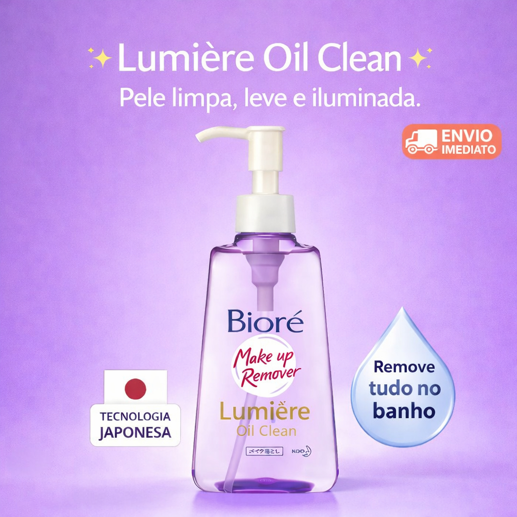 Bioré Make Up Remover Cleansing Oil 150ml – Demaquilante Facial Oil Clean ✨ Lumière ✨ À Prova d’Água