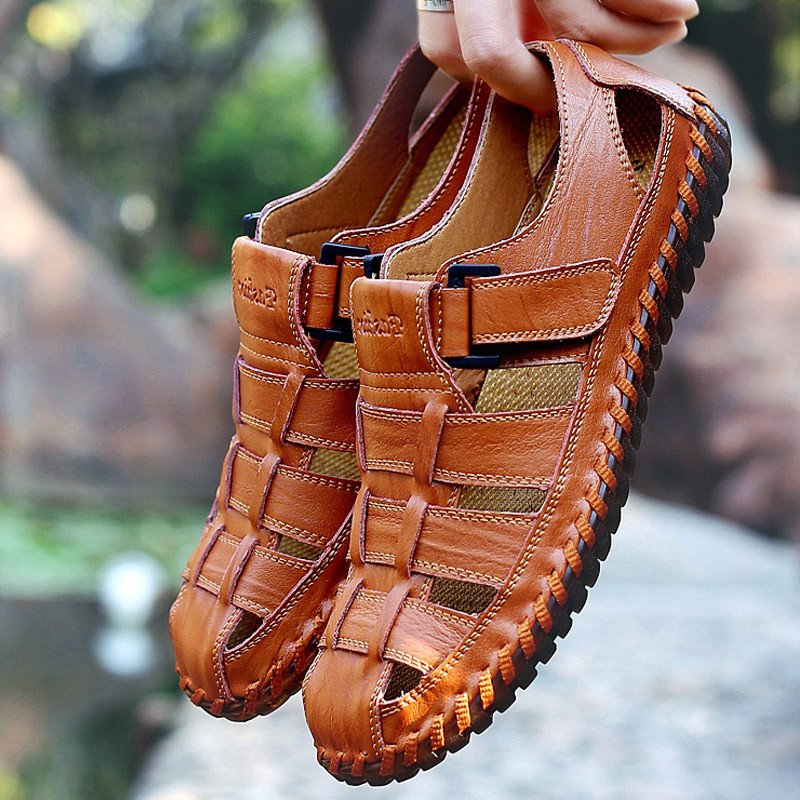 Sapatos masculinos de sola de tendão de carne 2025 sola macia deslizamento em couro Casual buraco sapatos masculinos ver