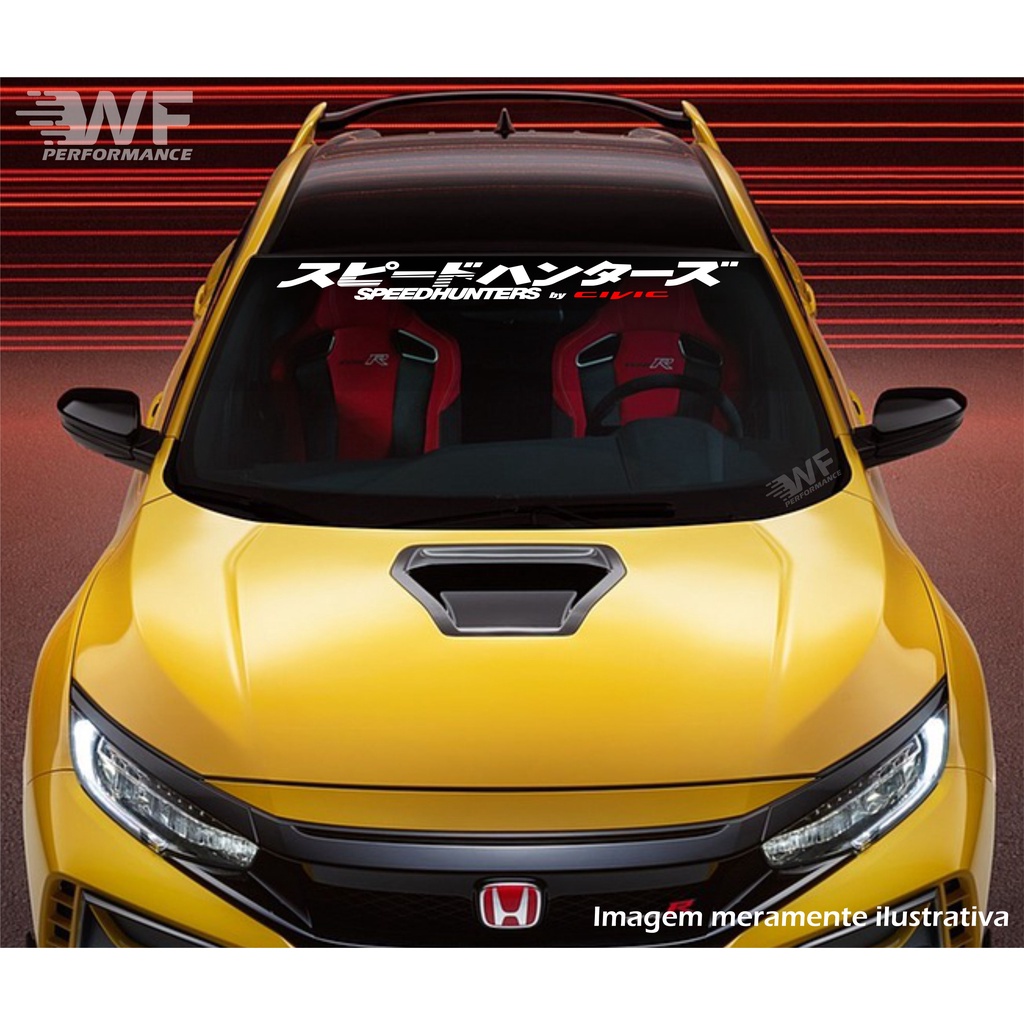 Adesivo Speedhunters Japonês Para-brisas Carro by Honda Civic