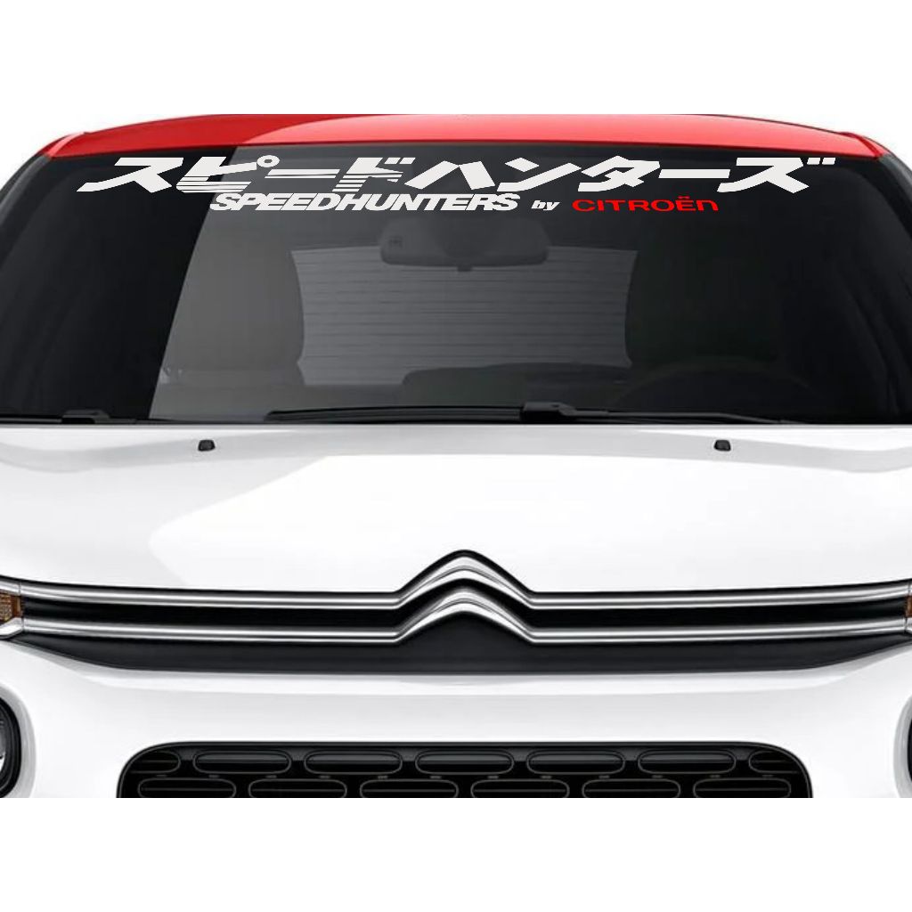 Adesivo Para-brisas Carro Tuning Speedhunters em Japonês para modelos Citroen